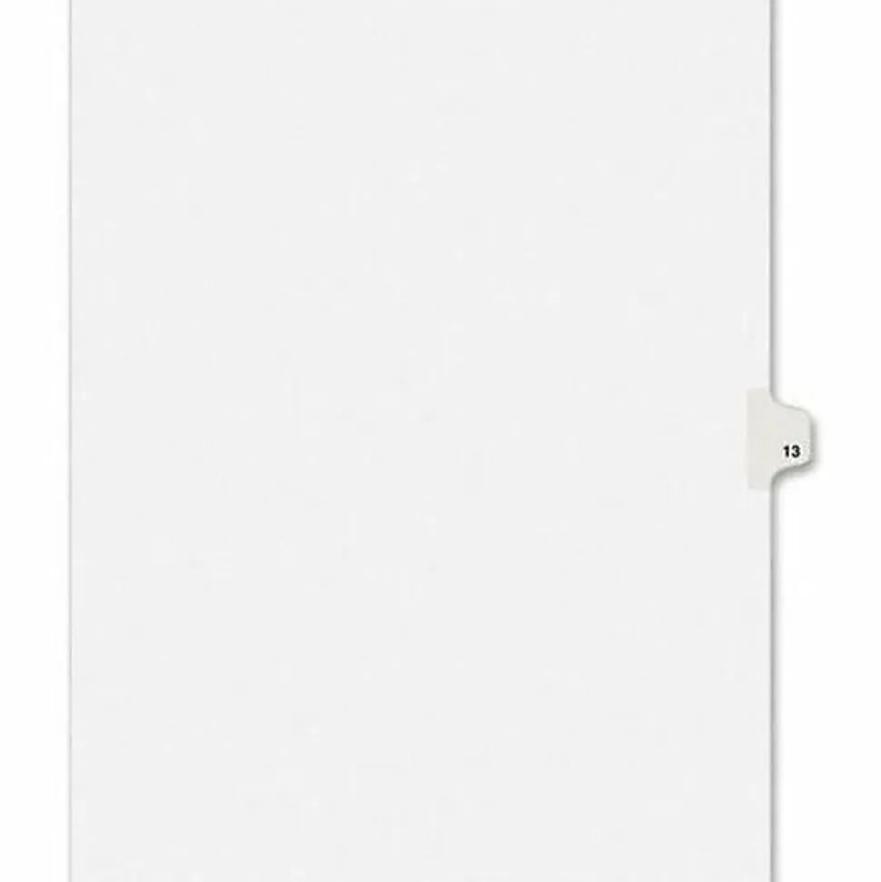 Avery® Individual Legal Dividers Avery® Style, Letter Size, Side Tab #13, White Dividers/White Tabs, Pack Of 25