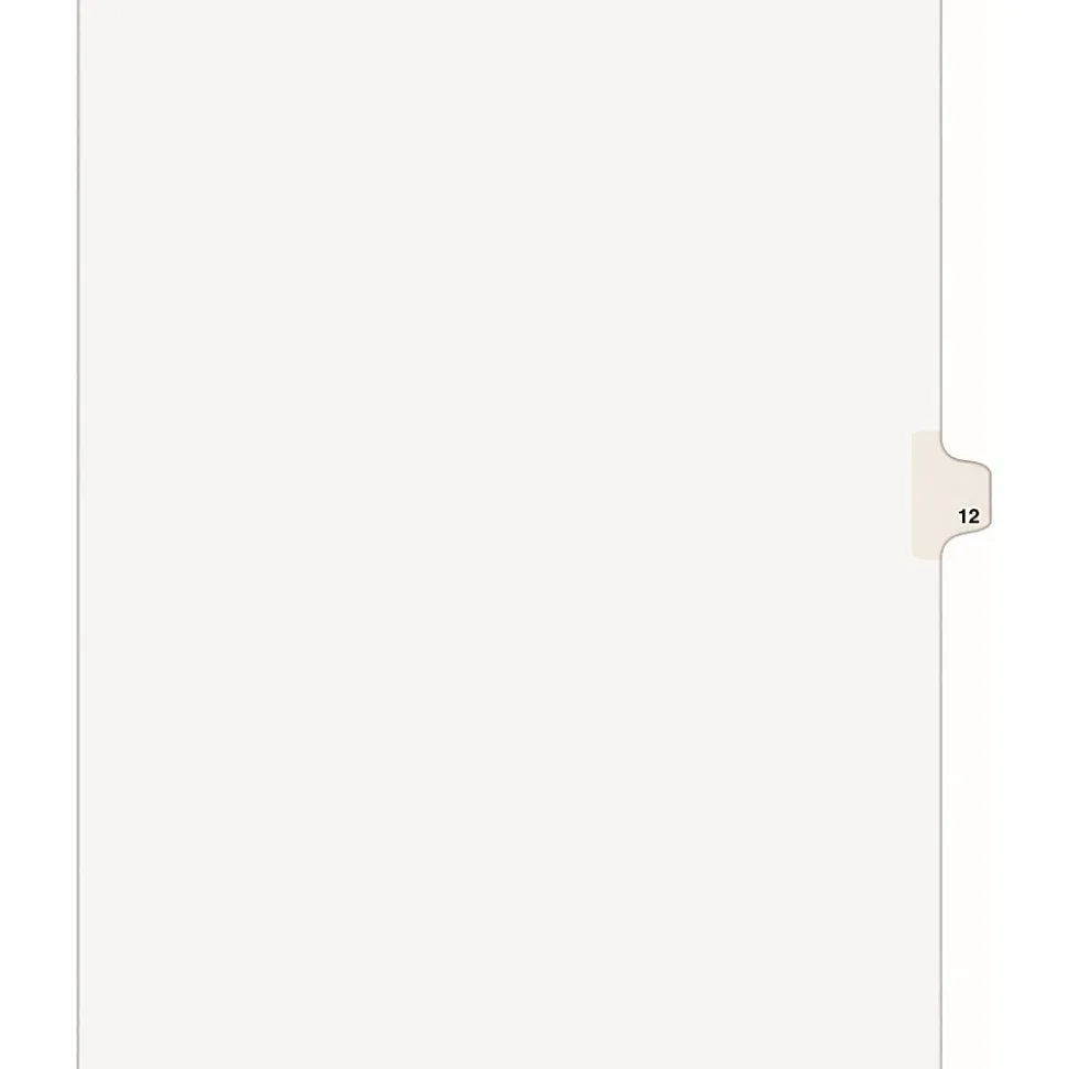Avery® Individual Legal Dividers Avery® Style, Letter Size, Side Tab #12, Pack Of 25