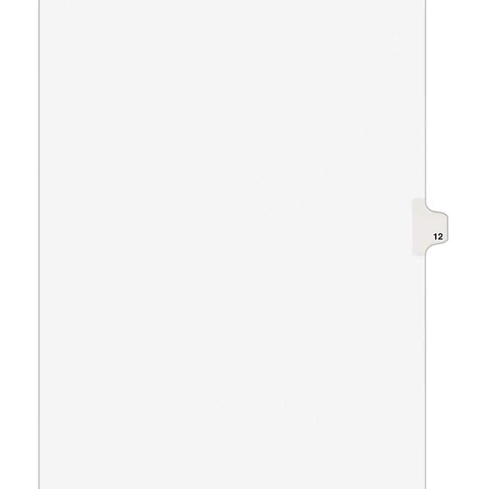 Avery® Individual Legal Dividers Avery® Style, Letter Size, Side Tab #12, Pack Of 25