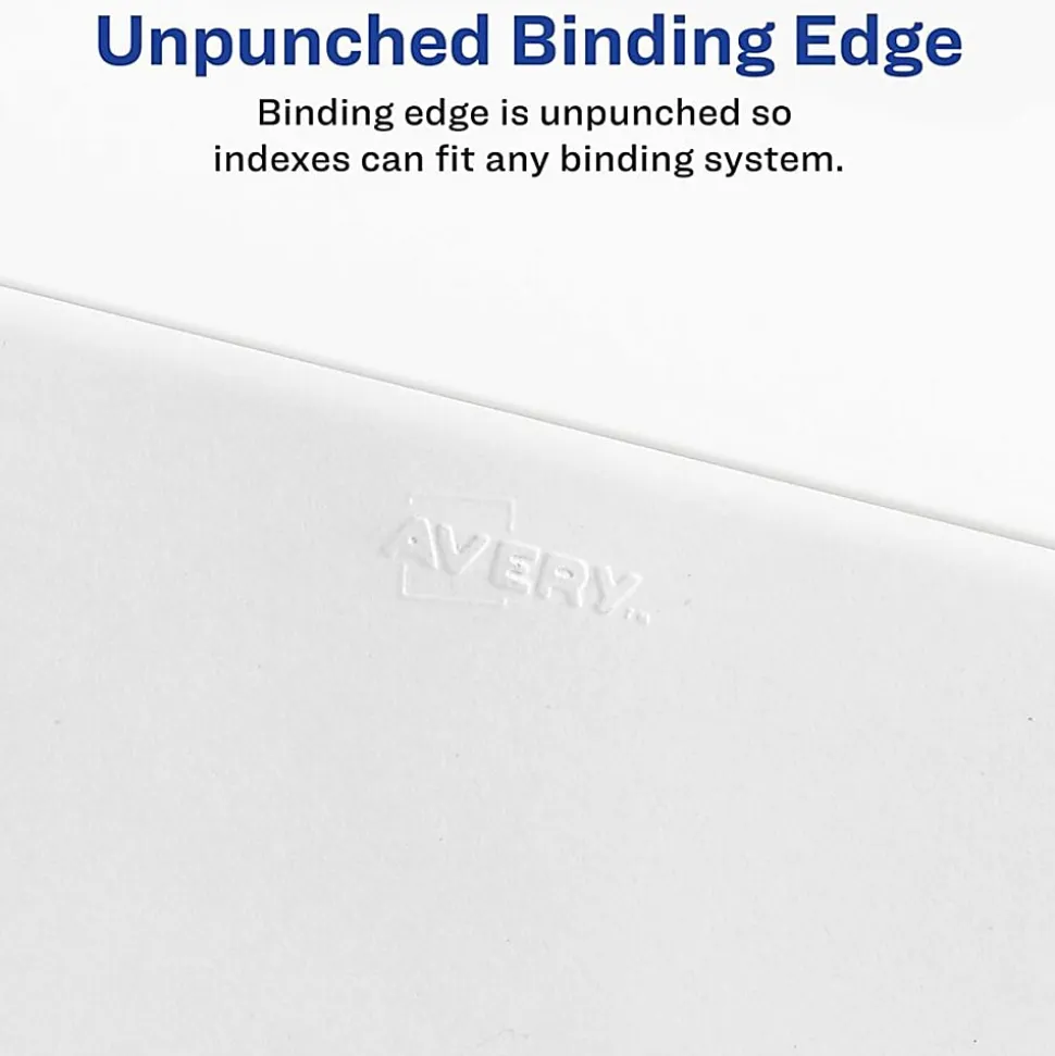 Avery® Individual Legal Dividers Avery® Style, Letter Size, Side Tab #24, White Dividers/White Tabs