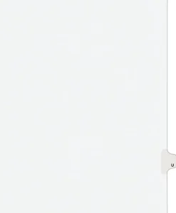 Avery® Individual Legal Dividers Avery® Style, Letter Size, Side Tab U, White Dividers/White Tabs, Pack Of 25