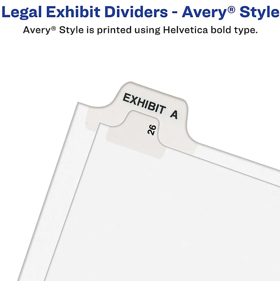 Avery® Individual Legal Dividers Avery® Style, Letter Size, Side Tab U, White Dividers/White Tabs, Pack Of 25