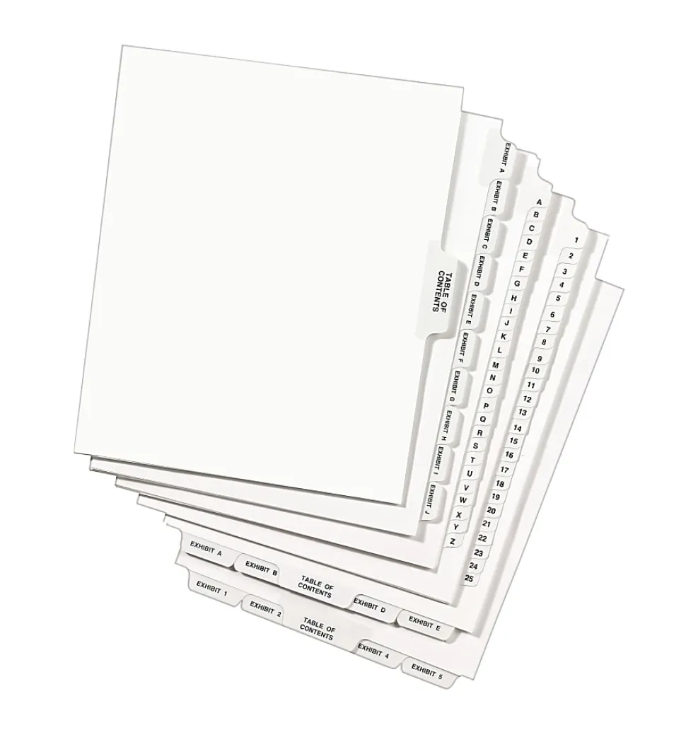Avery® Individual Legal Exhibit Dividers, Avery® Style, #2, Side Tab, Letter Size, Pack Of 25