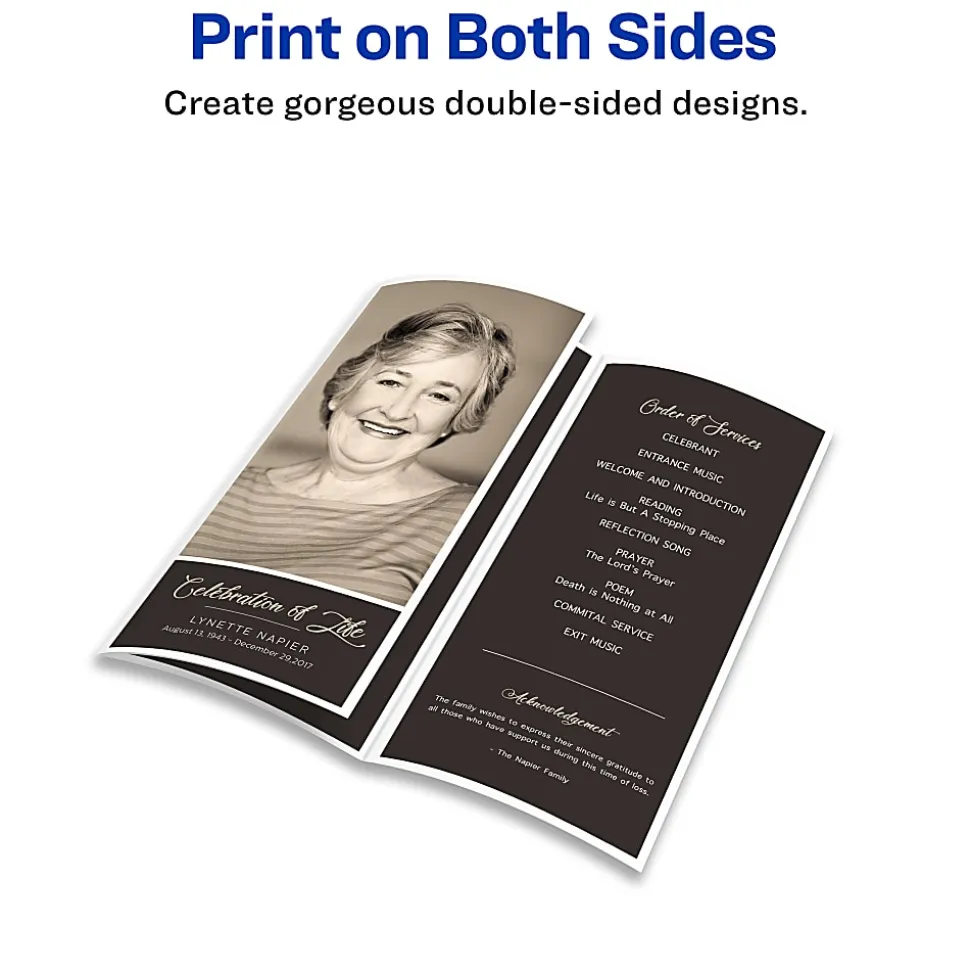 Avery® Inkjet Trifold Matte Brochures, Letter Size (8 1/2" x 11"), White, Pack Of 100