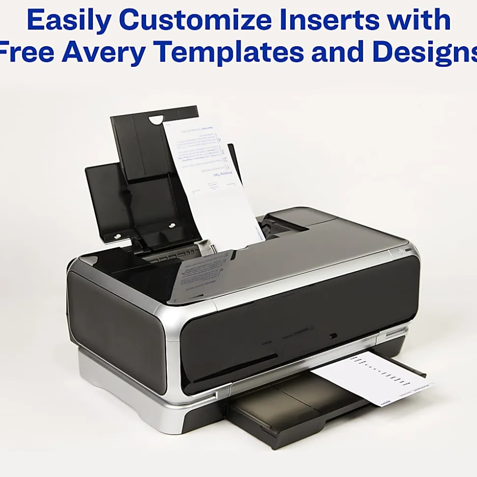 Avery® Insertable Self-Adhesive Index Tabs With Printable Inserts, 1.5", Clear, Pack Of 25