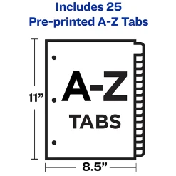Avery® Laminated Preprinted Dividers, A-Z Tabs, 8 1/2