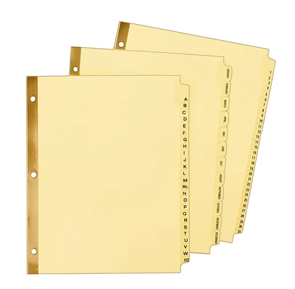Avery® Laminated Preprinted Dividers, A-Z Tabs, 8 1/2" x 11", Set Of 25