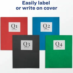 AveryĀ® Letter Pocket Folder - 8 1/2" x 11" - 40 Sheets Capacity - 2 Internal Pocket - Embossed Paper - Assorted - Embossed - 25/Box - 5 / Carton
