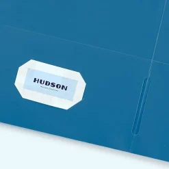 Avery® Letter Pocket Folder - 8 1/2" x 11" - 40 Sheets Capacity - 2 Internal Pocket - Light Blue - Embossed - 25/Box - 5 / Carton