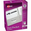 Avery® Letter Pocket Folder - 8 1/2" x 11" - 40 Sheets Capacity - 2 Internal Pocket - Embossed Paper - Gray - Embossed - 25/Box - 5 / Carton