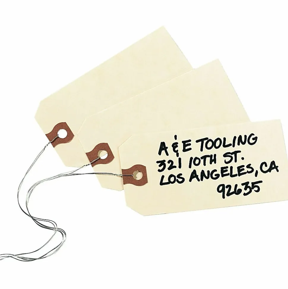 Avery® Manila "G" Shipping Tags - 4.25" Length x 2.12" Width - Rectangular - Wire Fastener - 1000 / Box - Manila