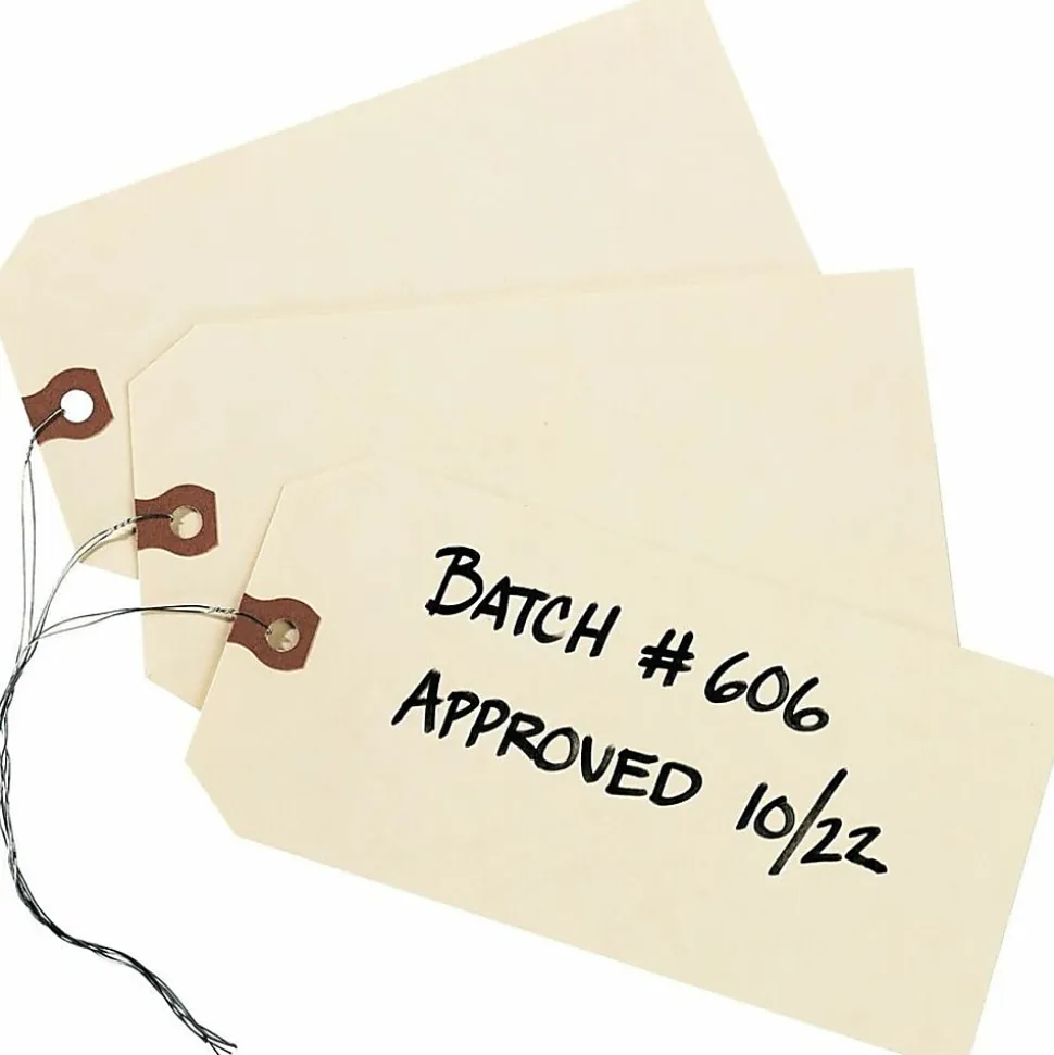 Avery® Manila "G" Shipping Tags - 4.25" Length x 2.12" Width - Rectangular - Wire Fastener - 1000 / Box - Manila