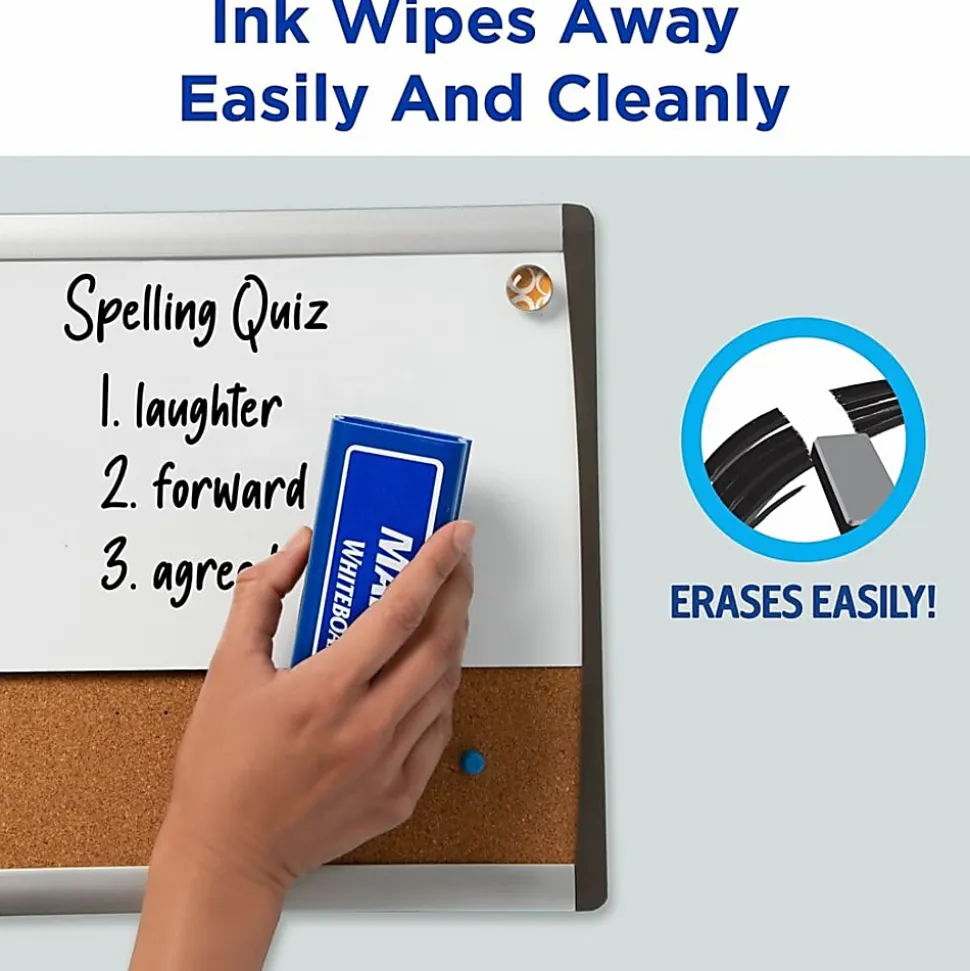 Avery® Marks A Lot® Dry Erase Markers, Chisel Tip, Desk-Style, Assorted, Pack Of 8 Markers