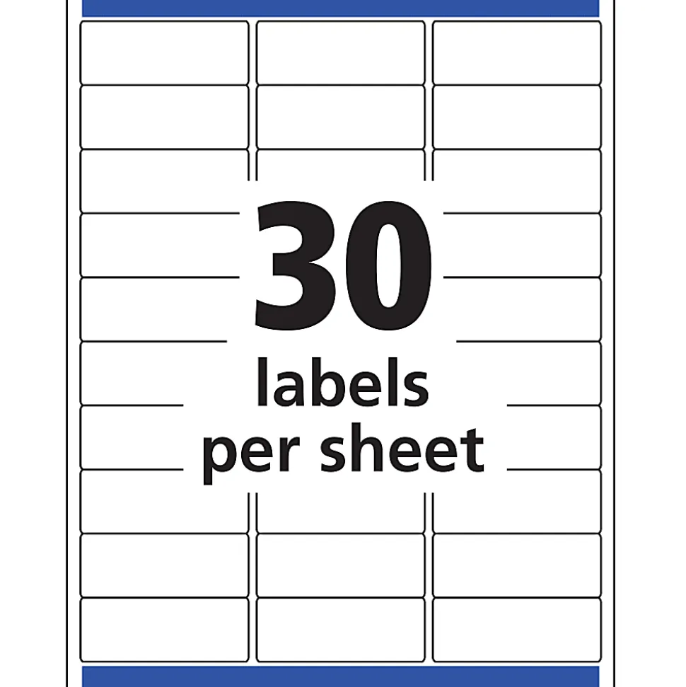Avery® Matte Address Labels With Sure Feed® Technology, 15660, Rectangle, 1" x 2-5/8", Clear, Pack Of 300