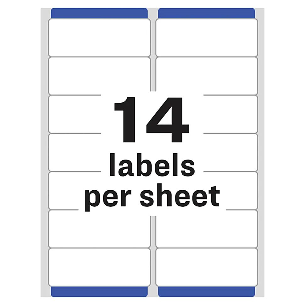 Avery® Matte Address Labels With Sure Feed® Technology, 8662, Rectangle, 1-1/3" x 4", Clear, Pack Of 350