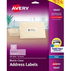 Avery® Matte Address Labels With Sure Feed® Technology, 18660, Rectangle, 1