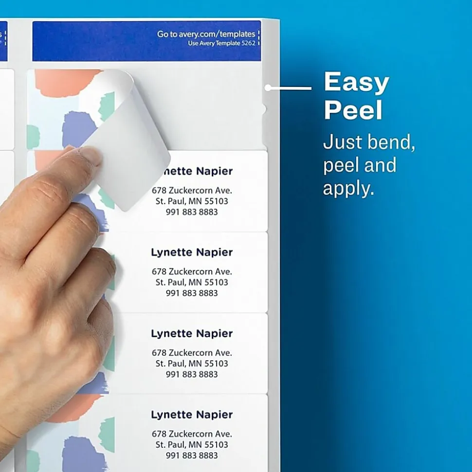 Avery® Matte Address Labels With Sure Feed® Technology, 18662, Rectangle, 1-1/3" x 4", Clear, Pack Of 140