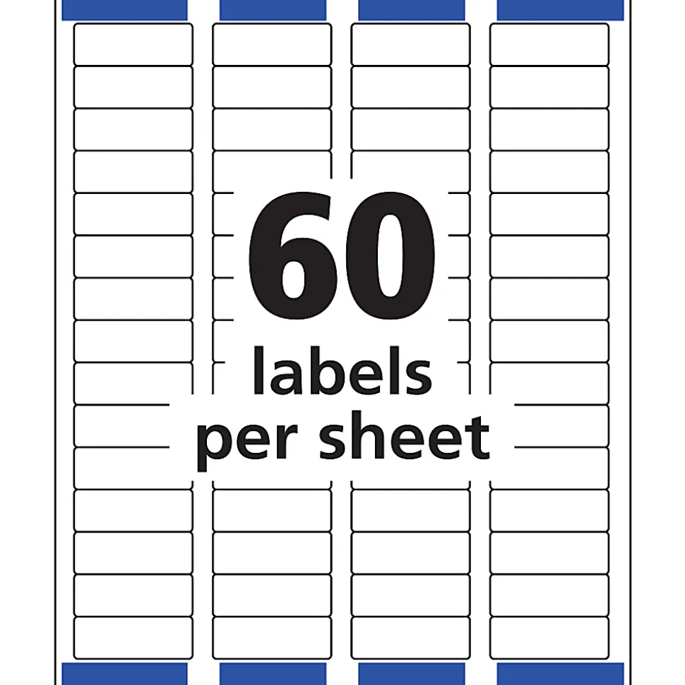 Avery® Matte Return Address Labels With Sure Feed® Technology, 15695, Rectangle, 2/3" x 1-3/4", Clear, Pack Of 600 Labels