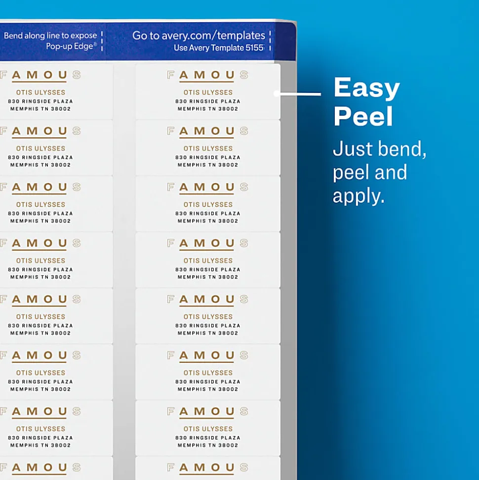 Avery® Matte Return Address Labels With Sure Feed® Technology, 15695, Rectangle, 2/3" x 1-3/4", Clear, Pack Of 600 Labels