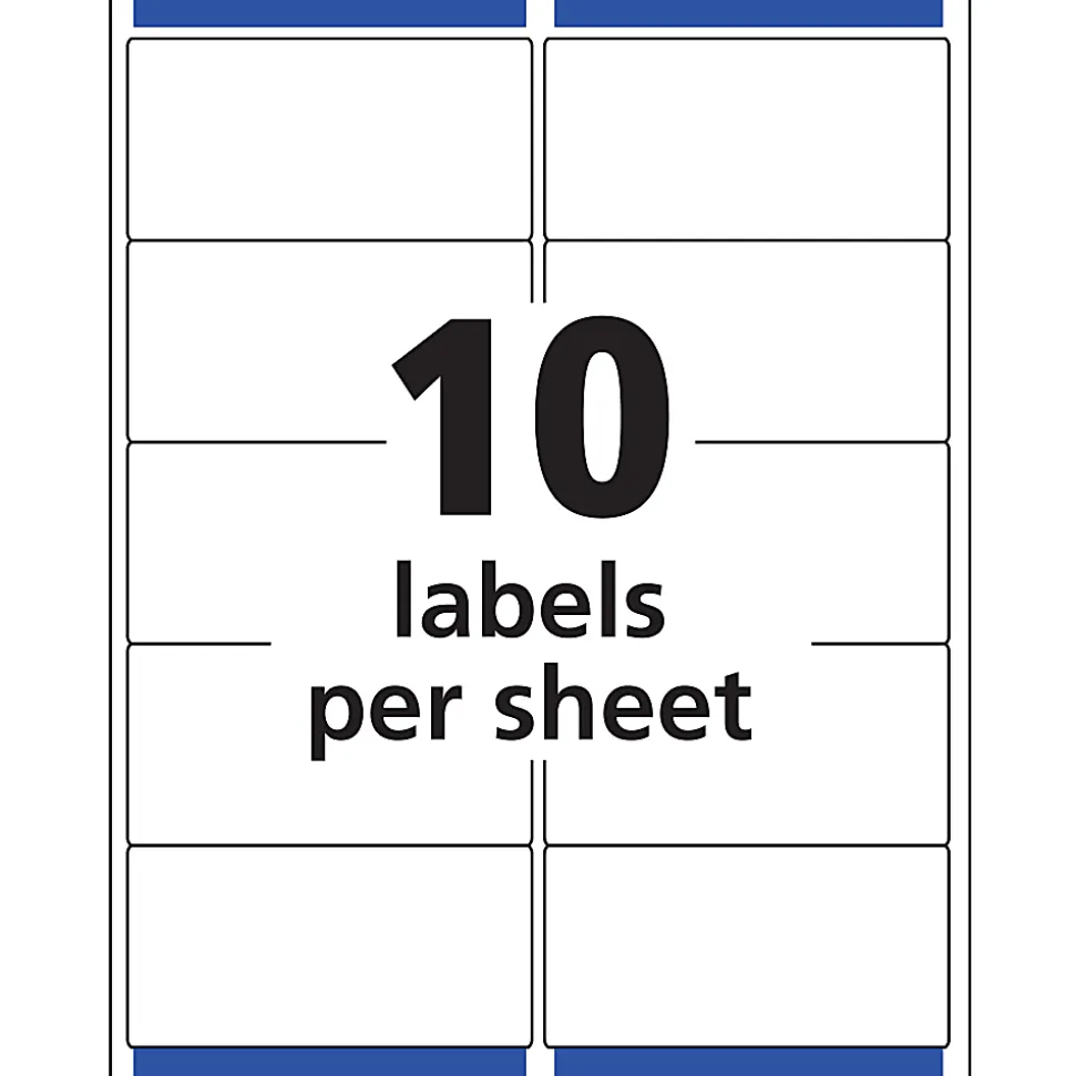Avery® Matte Shipping Labels With Sure Feed® Technology, 18663, Rectangle, 2" x 4", Clear, Pack Of 100