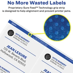 Avery® Matte Shipping Labels With Sure Feed® Technology, 15663, Rectangle, 2" x 4", Clear, Pack Of 100