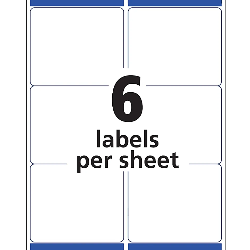 Avery® Matte Shipping Labels With Sure Feed® Technology, 5664, Rectangle, 3-1/3" x 4", Clear, Pack Of 300