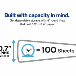 Avery® Mini Durable View 3-Ring Binder, 1/2