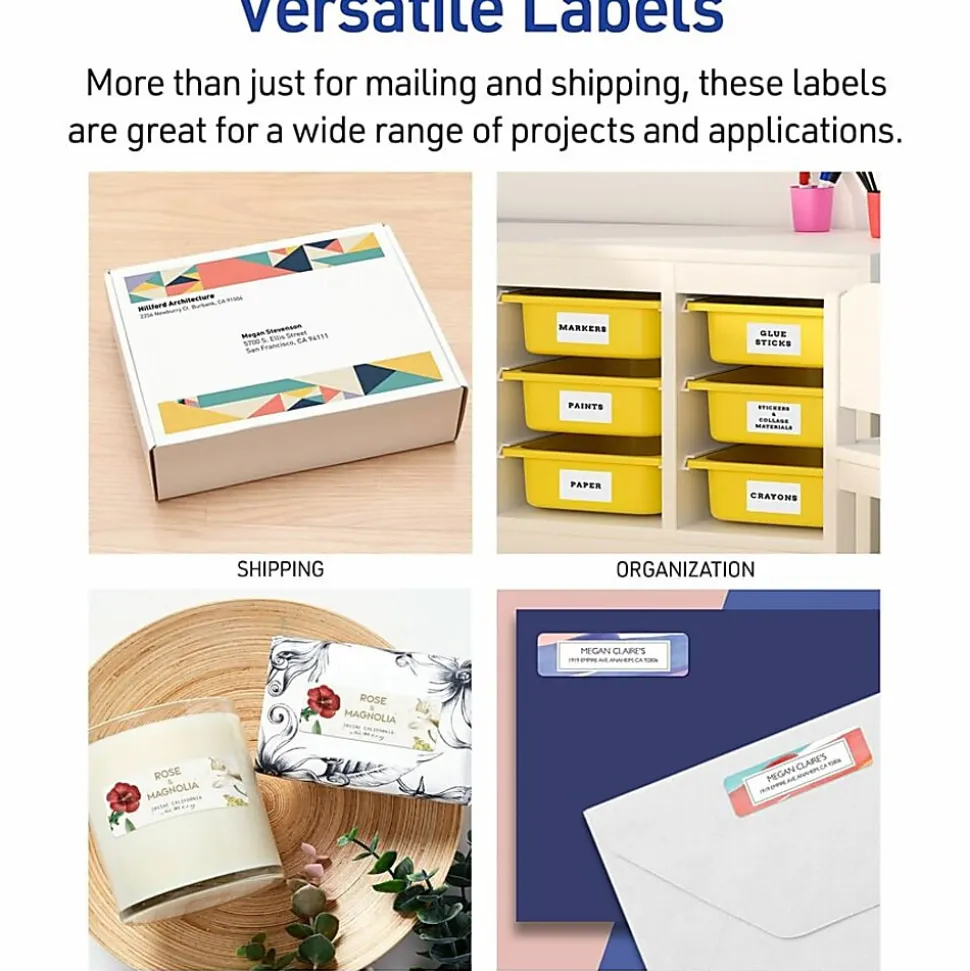 Avery® Mini-Sheets® Address Labels, 2160, Rectangle, 1" x 2-5/8", White, Pack Of 200 Labels