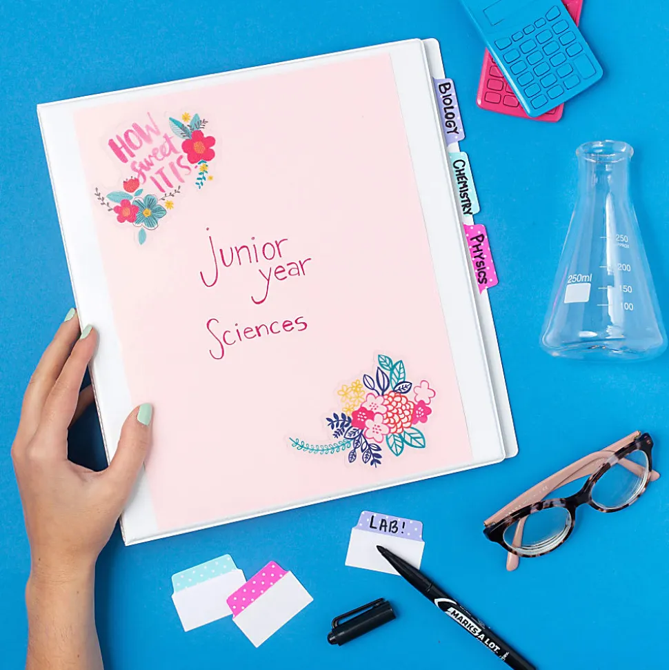 Avery® Multiuse Ultra Tabs®, 2-Side Writable, 2" x 1.5", Pink/Blue/Purple, Pastel Dots, Pack Of 24 Repositionable Tabs