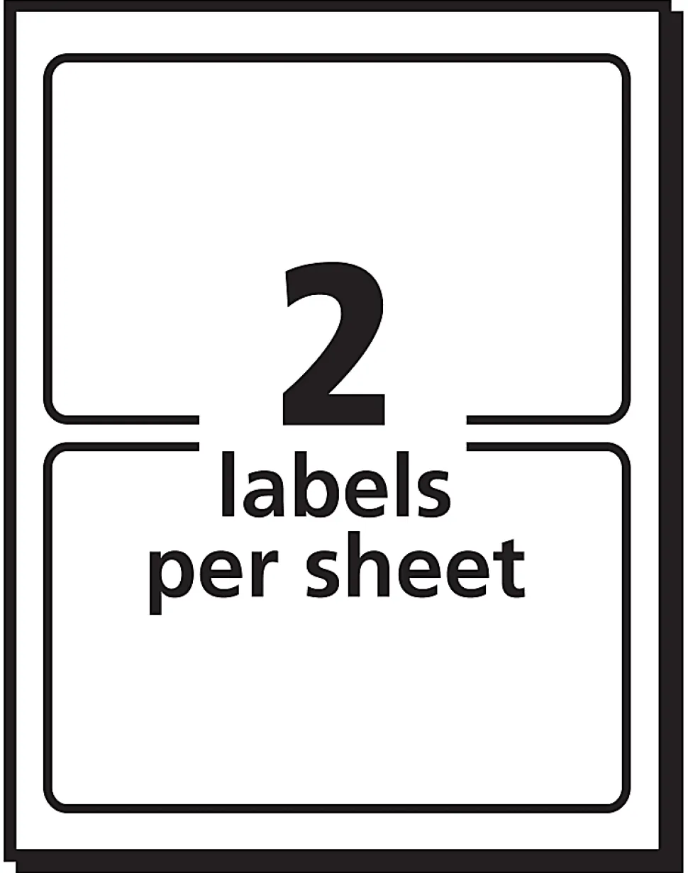 Avery® Name Tags, 05146, 2-1/3" x 3-3/8", White With Gold Border, 100 Removable Name Badges