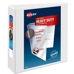 Avery® Nonstick Heavy-Duty View 3 Ring Binder, 3" One Touch Slant Rings, White