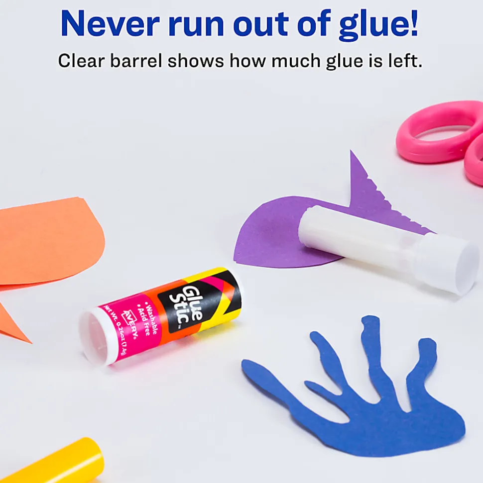 Avery® Permanent Glue Stick™, Washable, Nontoxic, 0.26 oz., Pack Of 6