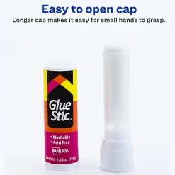 Avery® Permanent Glue Stic Value Pack, White, 0.26 oz., Pack Of 18 Sticks