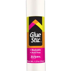 Avery® Permanent Glue Stic™, Washable, Non-Toxic, 1.27oz, 6 Total Glue Sticks