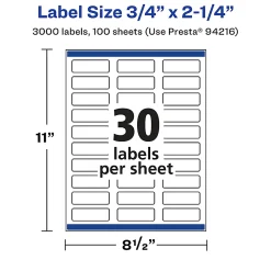 Avery® Permanent Labels With Sure Feed®, 94107-CMF25, Square, 2