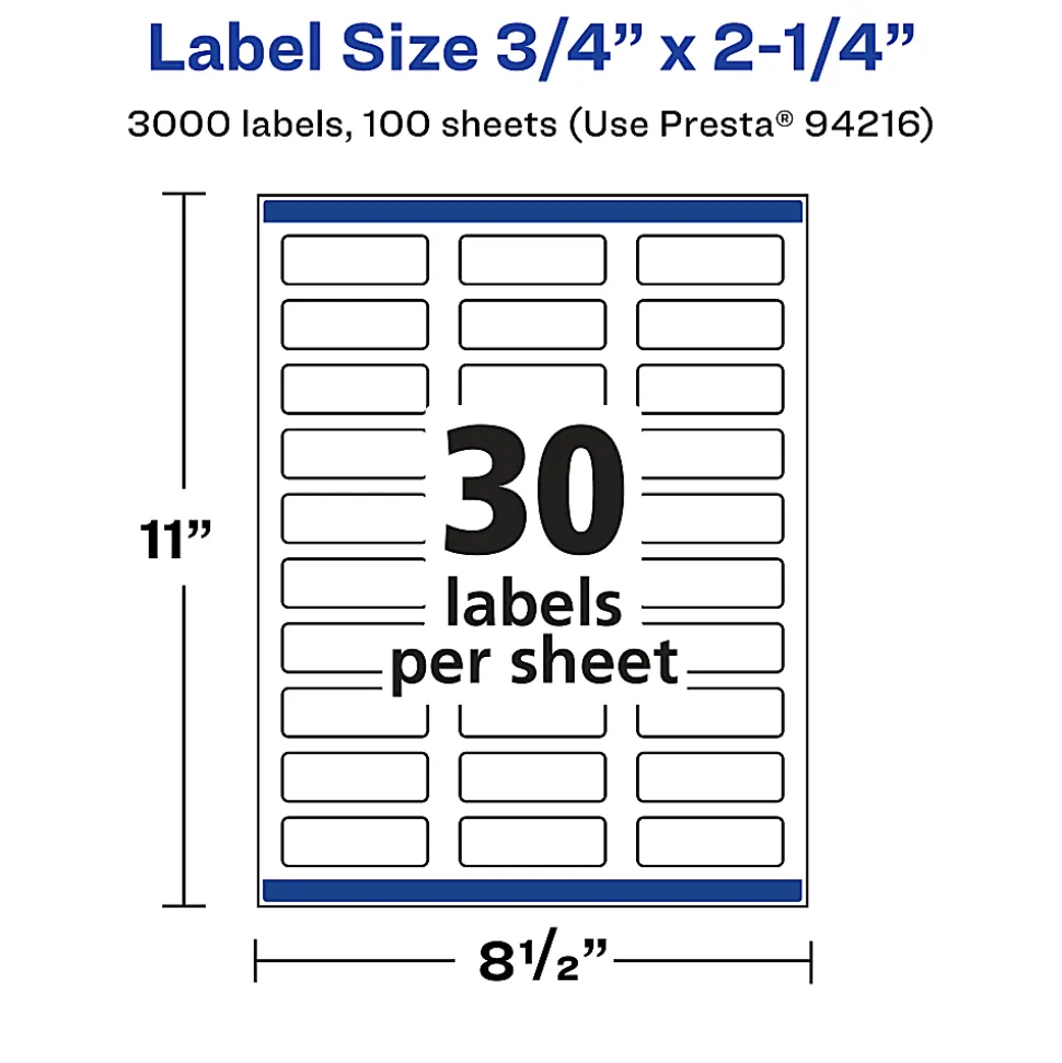 Avery® Permanent Labels With Sure Feed®, 94107-CMF25, Square, 2" x 2", Matte Clear, Pack Of 300