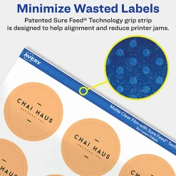 Avery® Permanent Labels With Sure Feed®, 94506-CMF10, Round, 1-1/2