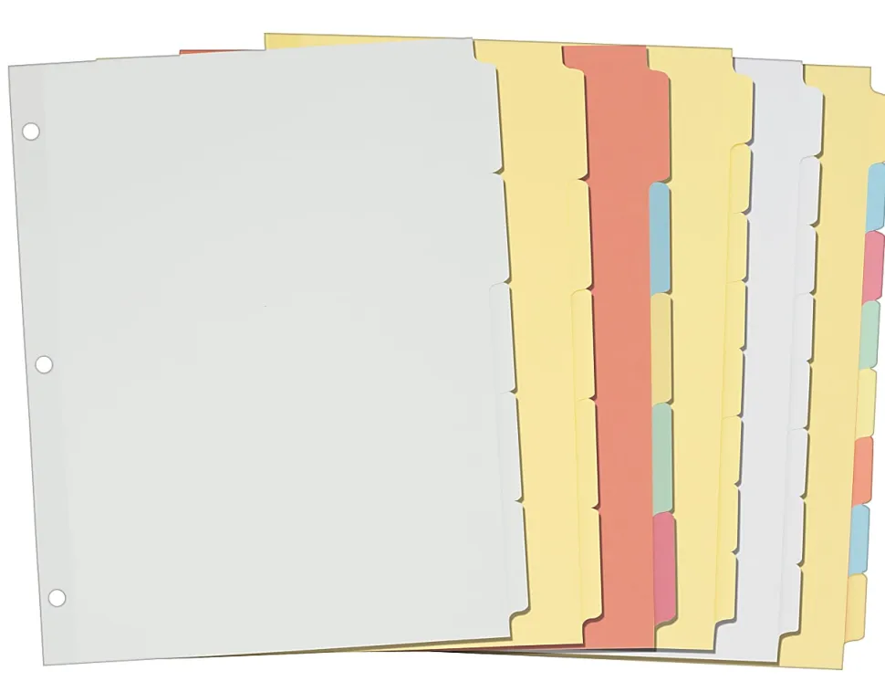 Avery® Plain Tab Write & Erase Dividers, 5 Tabs, Buff, 36 Sets