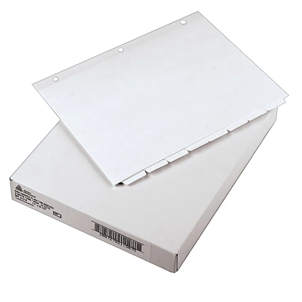 Avery® Plain Tab Write-On Dividers, 8 1/2" x 11", White, 8-Tab, Case Of 24