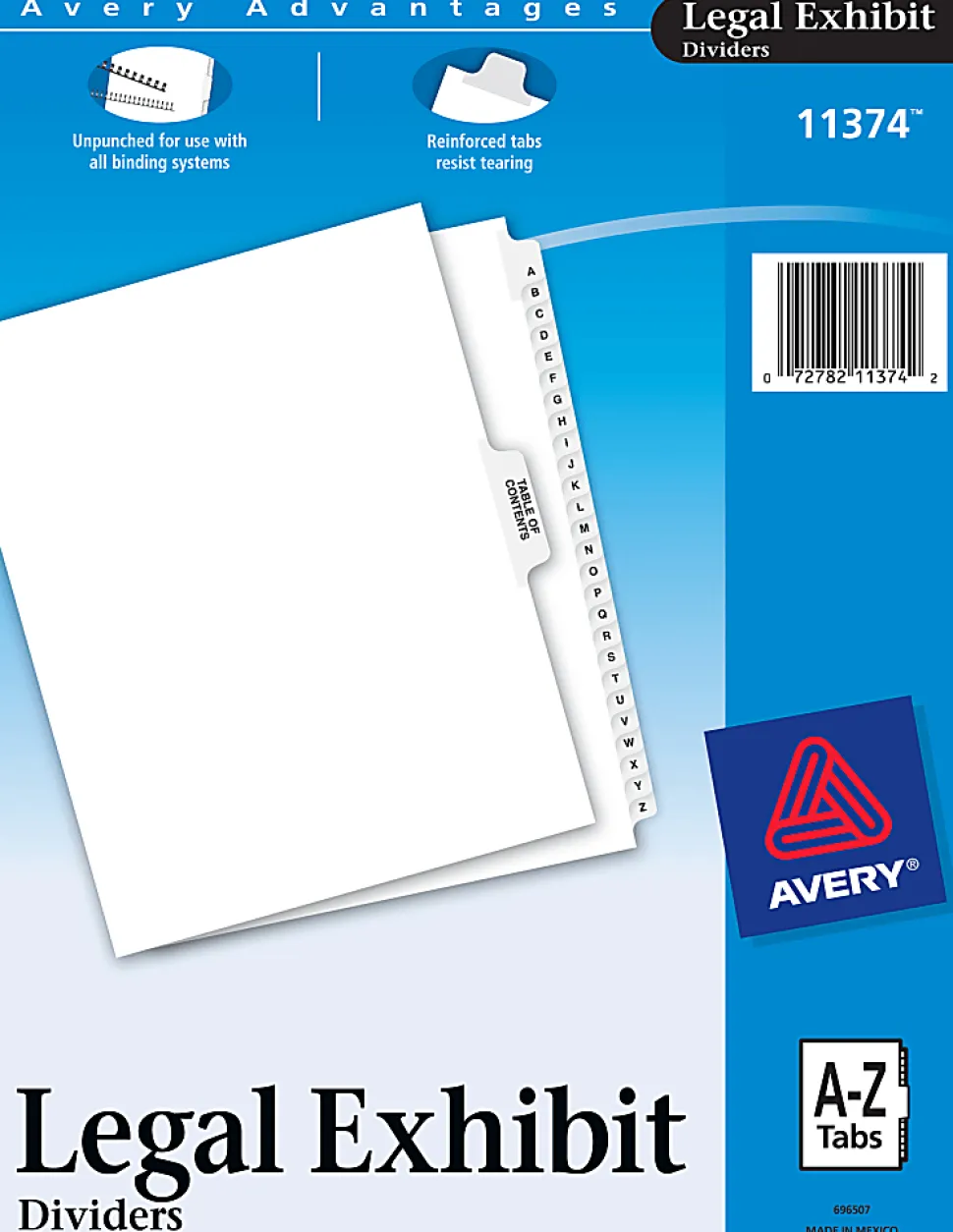 Avery® Premium Collated Legal Dividers Avery® Style, Side-Tab, A-Z & Table Of Contents, 8 1/2" x 11"