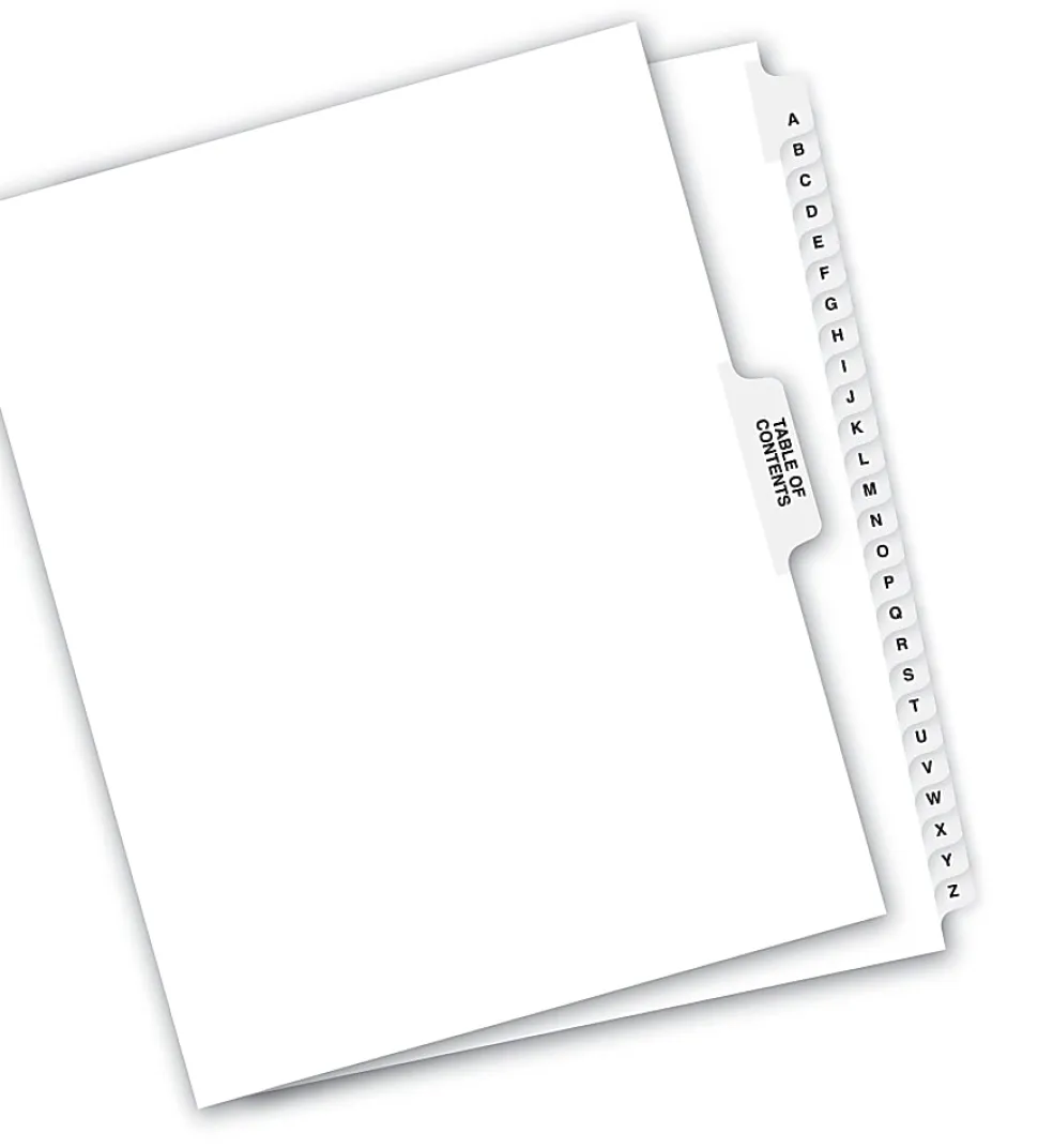 Avery® Premium Collated Legal Dividers Avery® Style, Side-Tab, A-Z & Table Of Contents, 8 1/2" x 11"