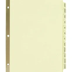 Avery® Preprinted Laminated Tab Dividers, Gold Reinforced Binding Edge, Jan-Dec Tabs, 8 1/2" x 11", 1 Set
