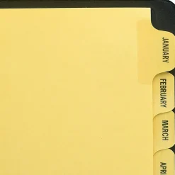 Avery® Preprinted Laminated Tab Dividers, Gold Reinforced Binding Edge, Jan-Dec Tabs, 8 1/2