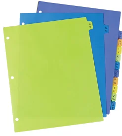 Avery® Preprinted Plastic Dividers, A-Z, 12-Tab,  Multicolor, 1 Set