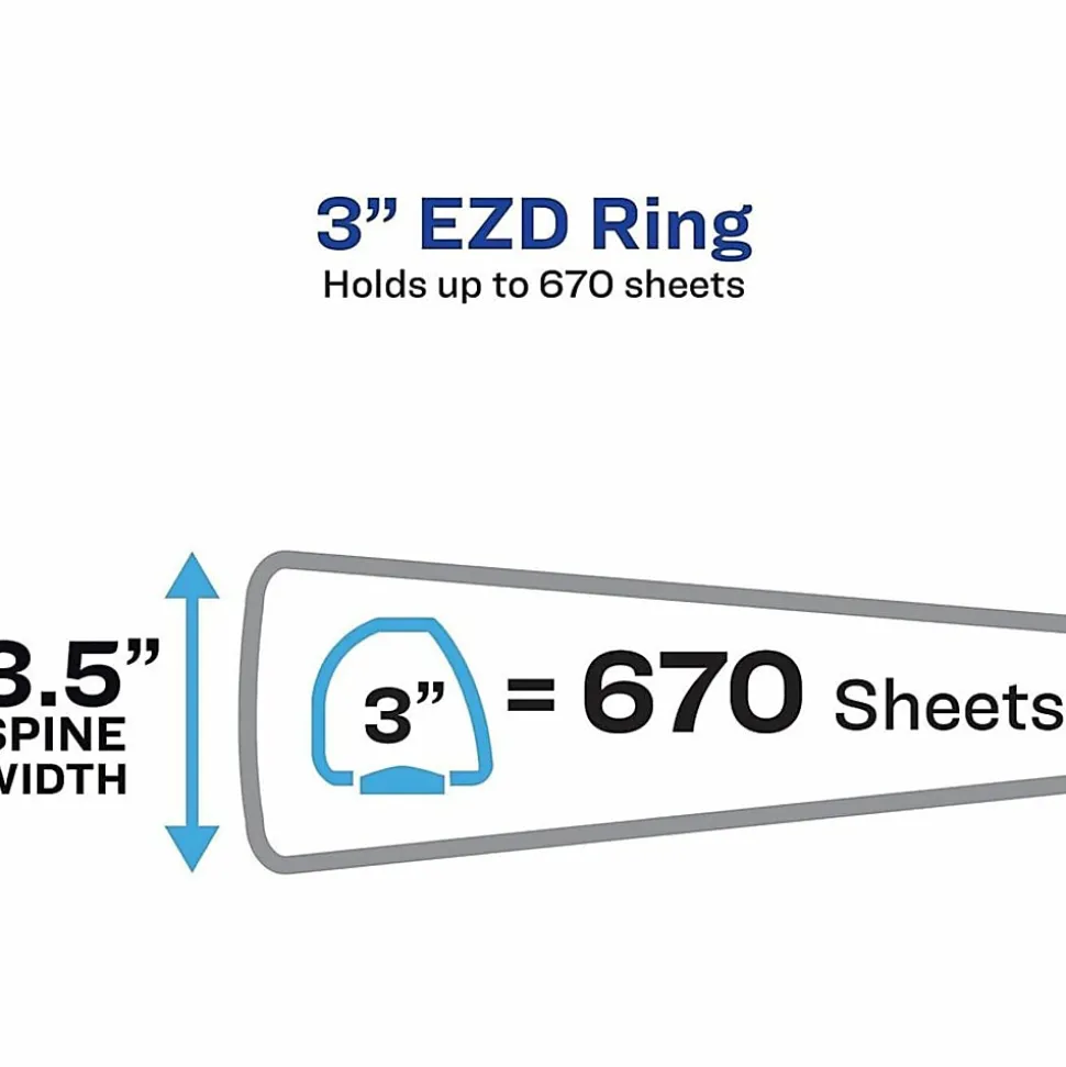 Avery® Preprinted Safety Data Sheet 3-Ring Binder, 3" Rings, Yellow/Red
