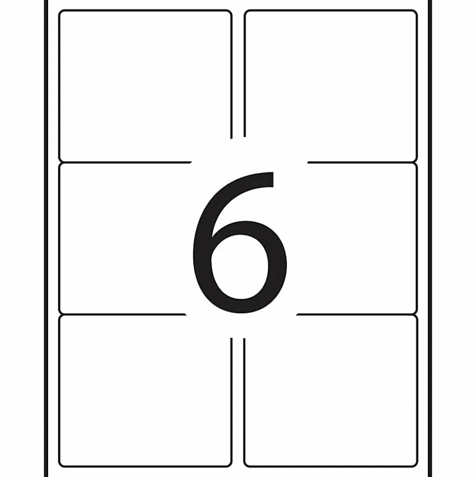 Avery PRES-a-ply™ Labels for Laser and Inkjet Printers, AVE30604, Rectangle, 3 1/3"W x 4"L, White, Box Of 600