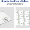 Avery® Printable Adhesive Name Badges/Preprinted Designs, Rectangle, S00-EVS, 2-1/3" x 3-3/8", Matte White/Watercolors/Gold Ginkgo Leaves, Pack Of 80