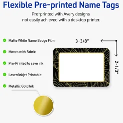 Avery® Printable Adhesive Name Badges/Preprinted Designs, Rectangle, S00-ETK, 2-1/3