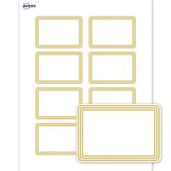 Avery® Printable Adhesive Name Badges/Preprinted Designs, Rectangle, S00-EXZ, 2-1/3