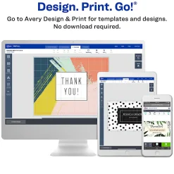Avery® Printable Business Cards With Sure Feed® Technology, 95272-MWC50, Rectangle, 2.5